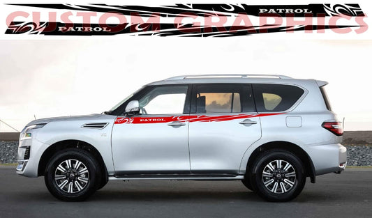 Vinyl Graphics Flame Graphic Vinyl Stripes Compatible with Nissan Patrol