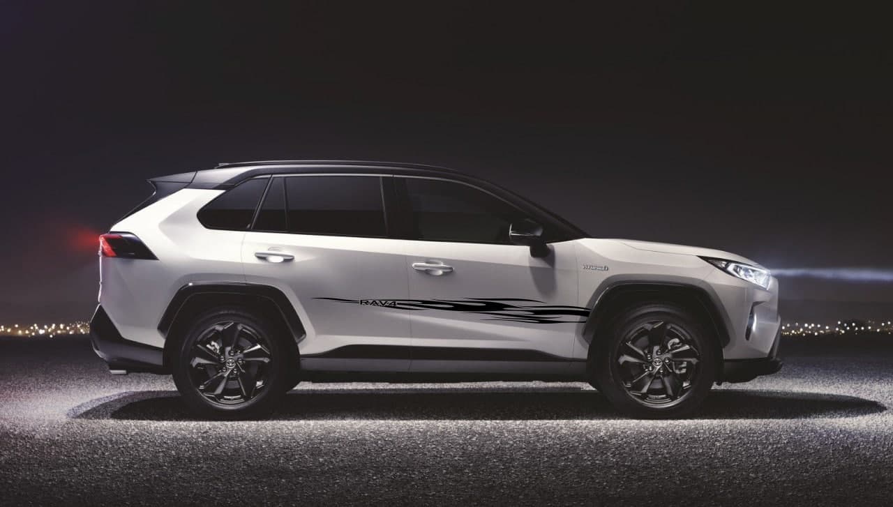 Vinyl Graphics Flame Logo Graphic Sticker Vinyl Side Racing Stripes Compatible with Toyota Rav4