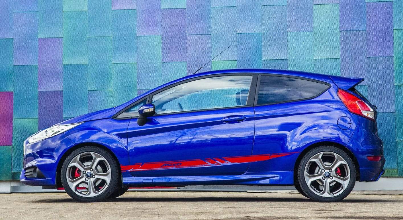 Premium Vinyl Stickers Compatible with Ford Fiesta Stylish Exclusive Auto Racing Line Design