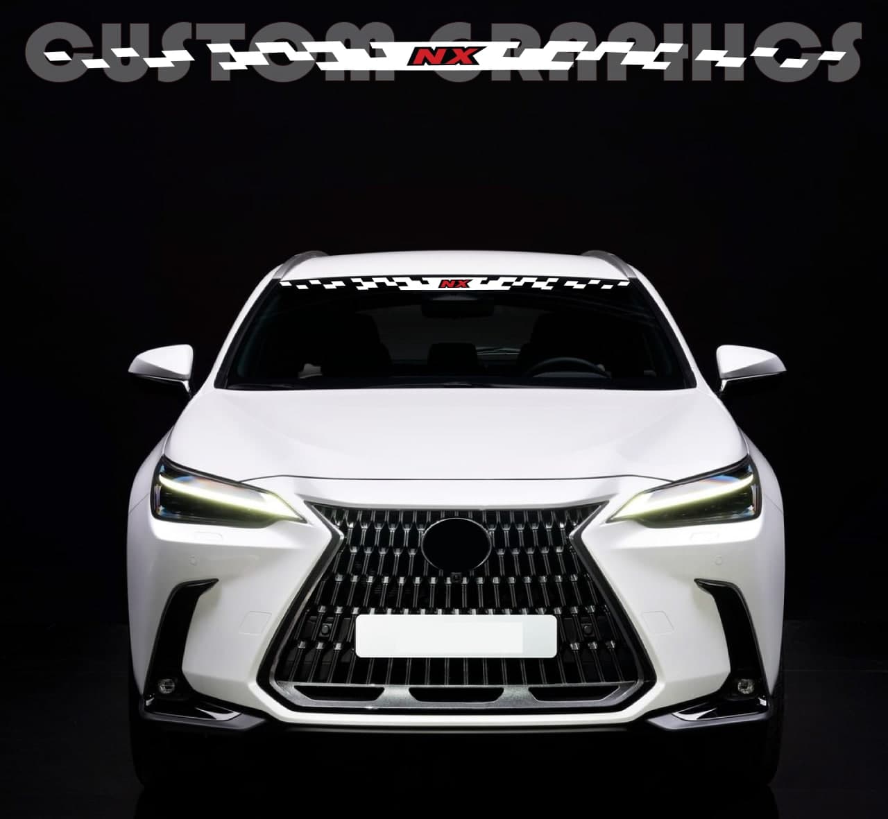 Vinyl Graphics Front Window Line Design Stickers Compatible with Lexus NX