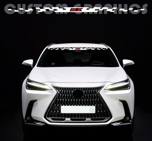 Vinyl Graphics Front Window Line Design Stickers Compatible with Lexus NX