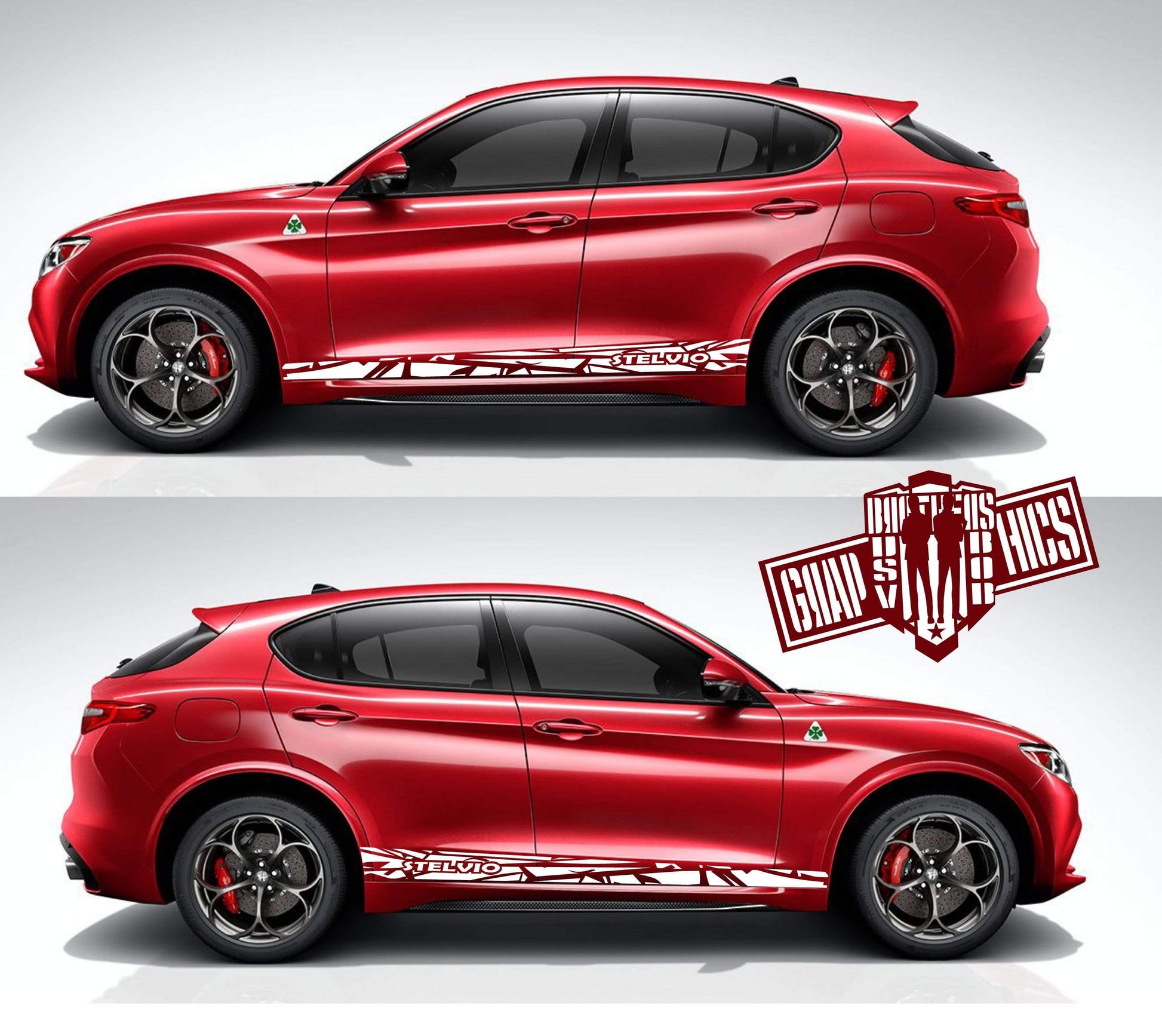 Premium Quality Stickers Compatible With Alfa Romeo Stelvio Style Line Design