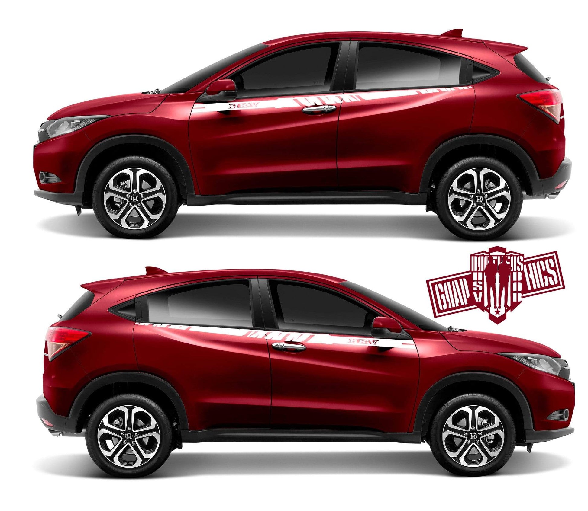 Graphics Racing Sticker Car Side Vinyl Stripes Fit For Honda HR-V - Brothers-Graphics