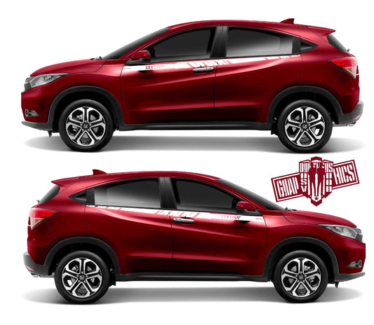 Graphics Racing Sticker Car Side Vinyl Stripes Fit For Honda HR-V - Brothers-Graphics