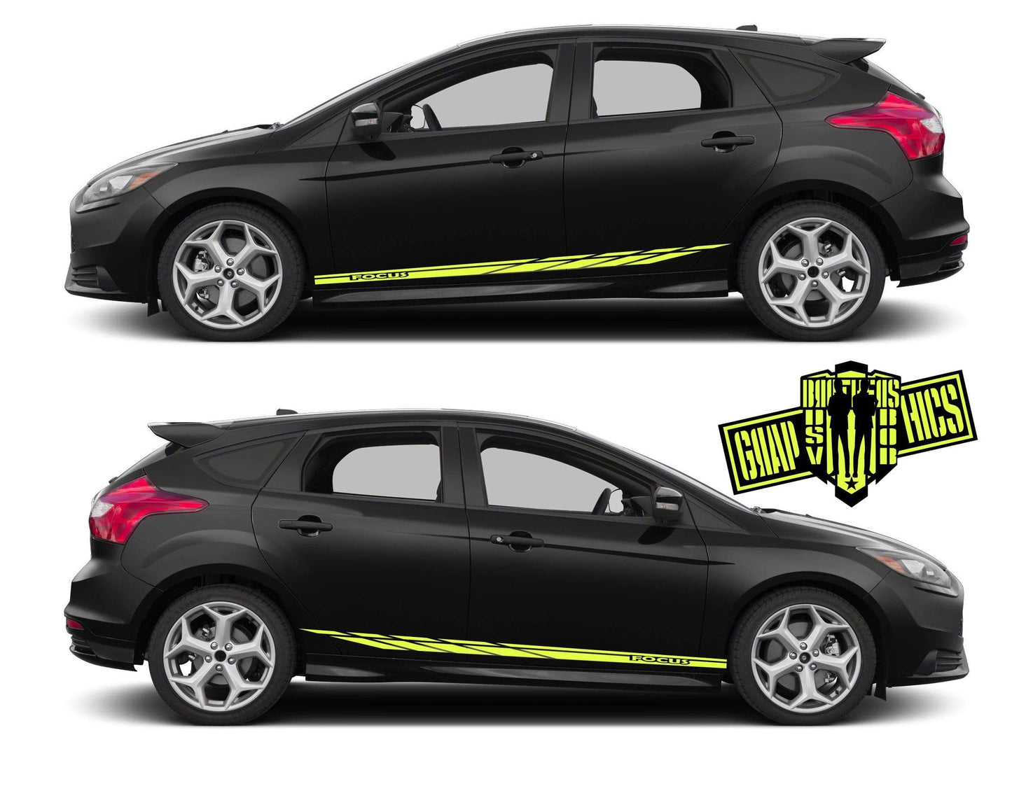 Graphics Sticker Car Side Vinyl Stripes For Ford Focus - Brothers-Graphics