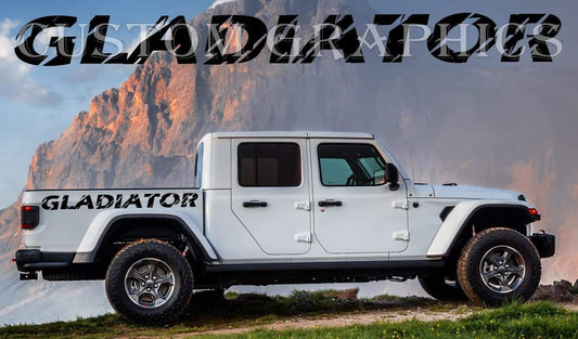 Vinyl Graphics Logo Design Graphic Stickers Compatible with Jeep Gladiator