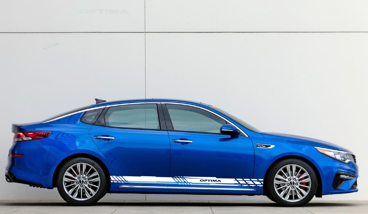 Vinyl Graphics Man Design Decal Sticker Vinyl Side Racing Stripes Compatible with Kia Optima