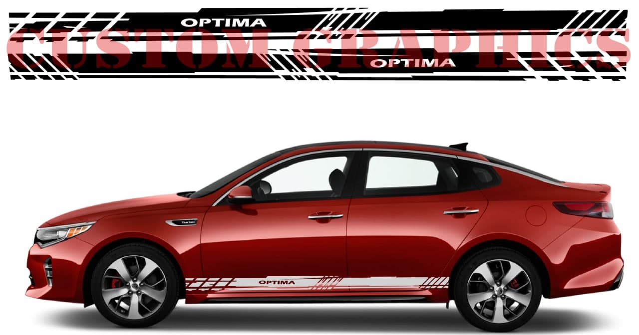 Vinyl Graphics Man Design Decal Sticker Vinyl Side Racing Stripes Compatible with Kia Optima