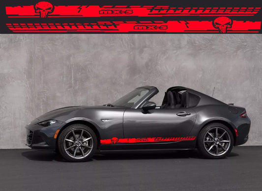 Premium Quality Stickers Compatible With Mazda MX-5 Miata Skull Line Design