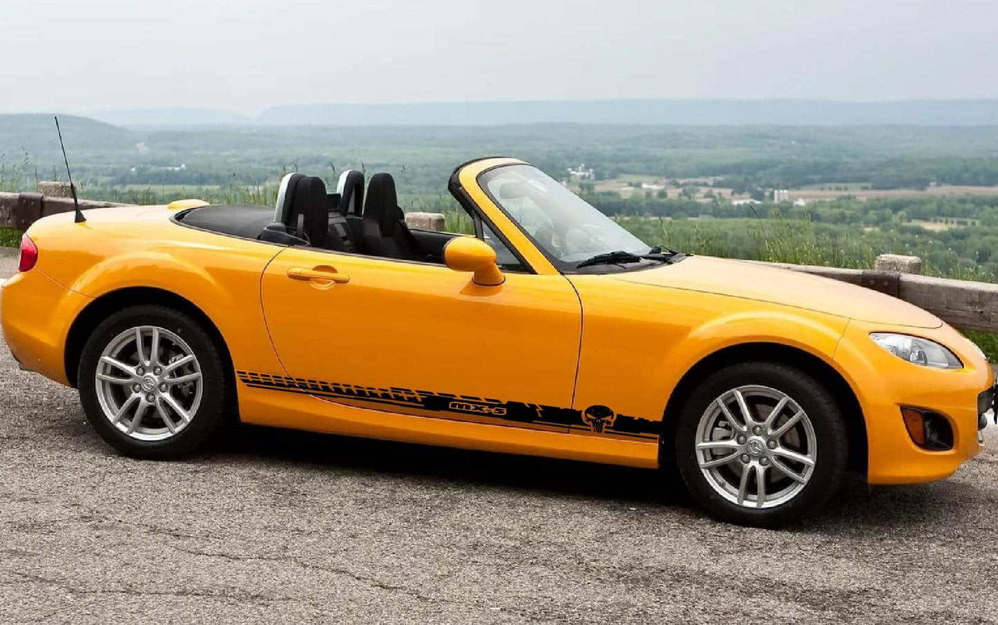 Premium Quality Stickers Compatible With Mazda MX-5 Miata Skull Line Design