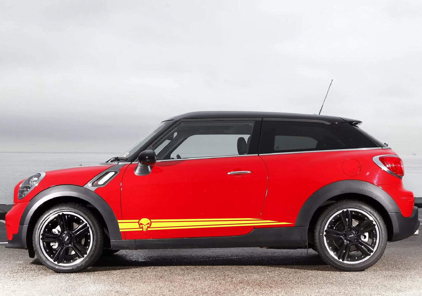 Premium Quality Vinyl Sticker fit Mini Cooper Skull line Design Automotive decals Clubman, John Cooper, Countryman