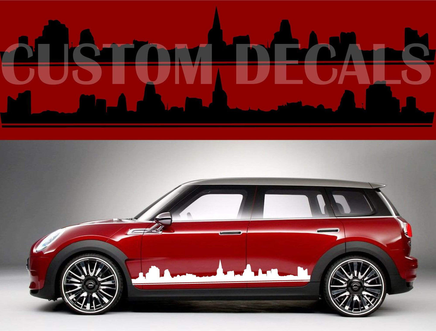 Premium Quality Vinyl Sticker fit Mini Cooper Vinyl car stickers Automotive decals Town line Design Clubman, John Cooper, Countryman