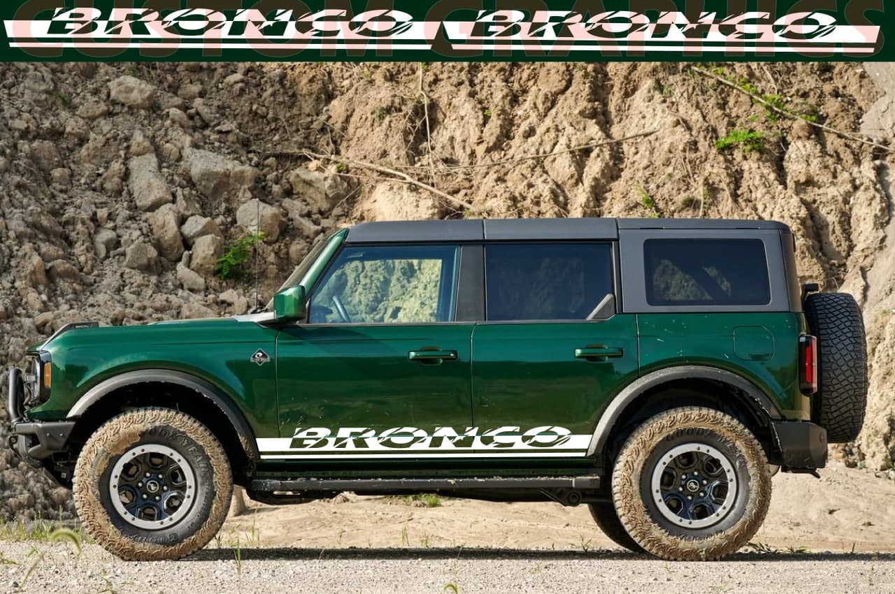 Premium Vinyl Stickers Decals Compatible With Ford Bronco Name Design BFF
