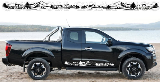 Vinyl Graphics Mountain Unique Design Vinyl Stripes Compatible With Nissan Navara 2002-2022