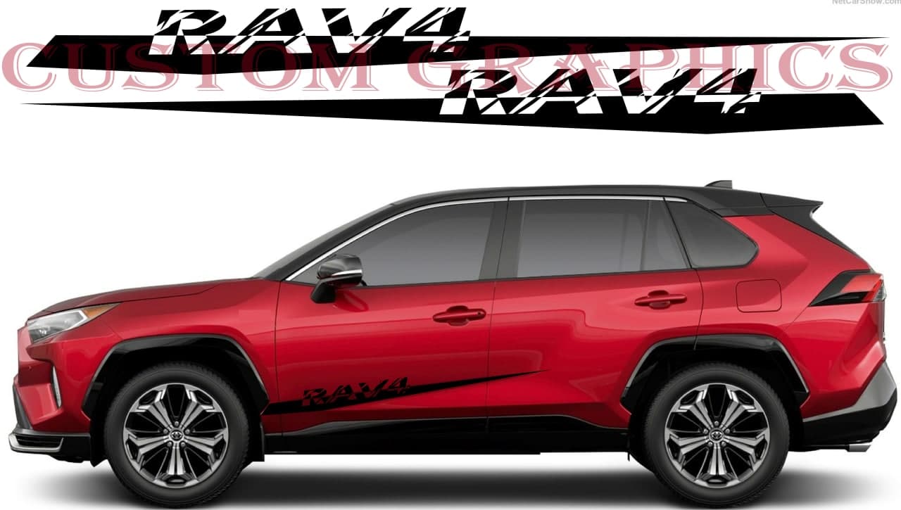 Vinyl Graphics New Best Design Decals Stickers Vinyl Side Racing Stripes Compatible with Toyota Rav4