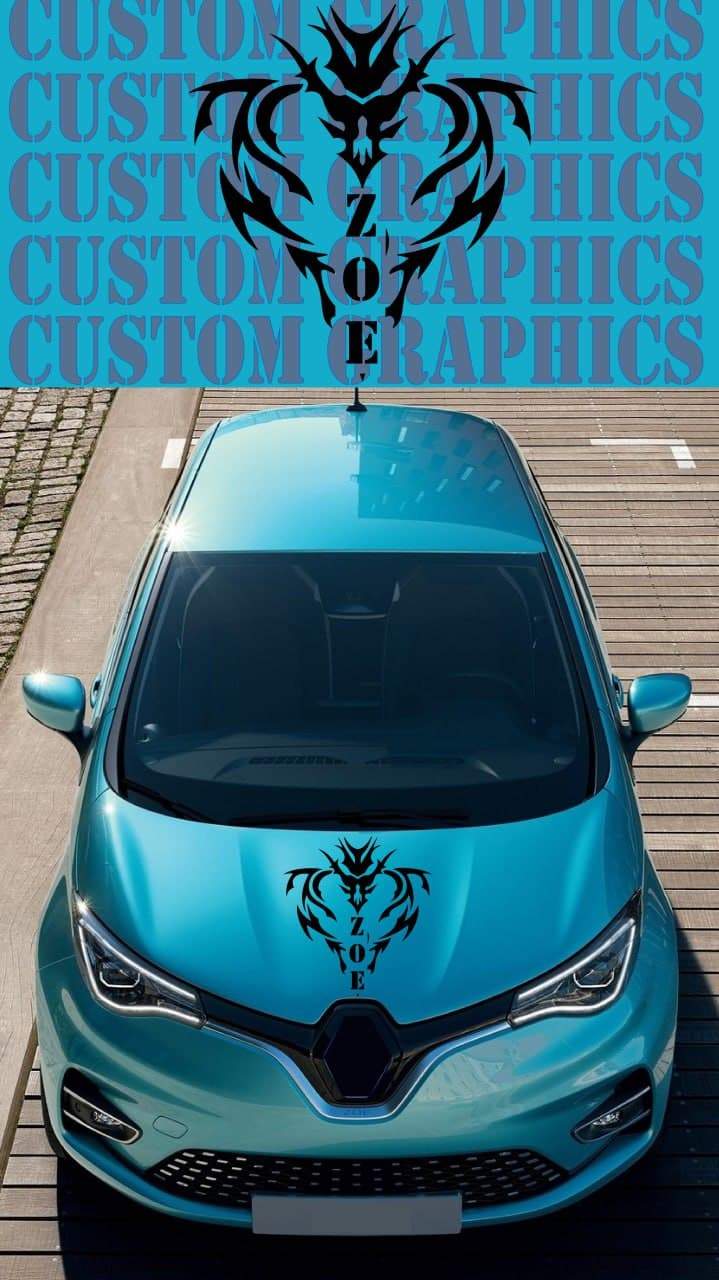 Vinyl Graphics New Hood Decals Design Stickers Decals Stripes Compatible with Renault Zoe