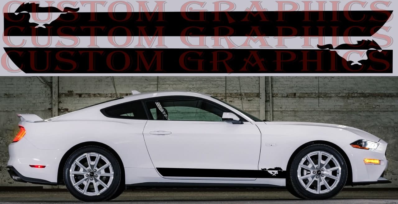Vinyl Graphics New Mirror Design Racing Line Sticker Special Made For Ford Mustang