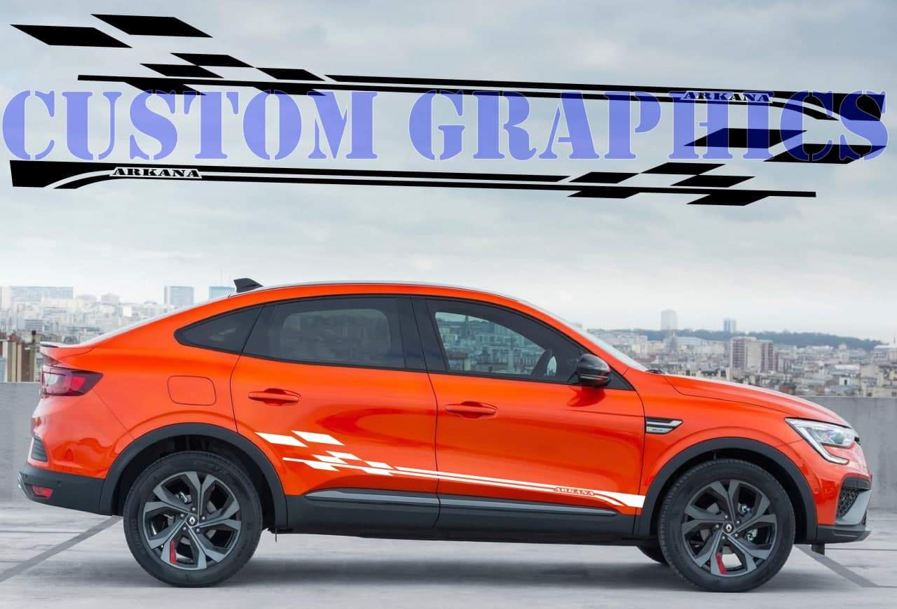 Vinyl Graphics New Unique Finish line Graphic Racing Stripes Compatible with Renault Arkana