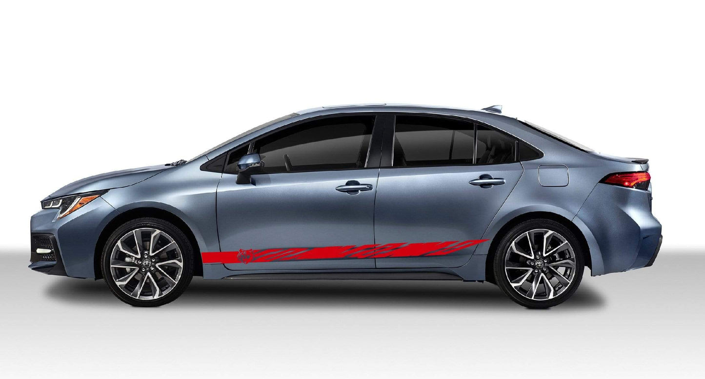 Vinyl Graphics NEW Wolf Graphic Gift Toyota Corolla Racing Stripes for Corolla car stickers decals