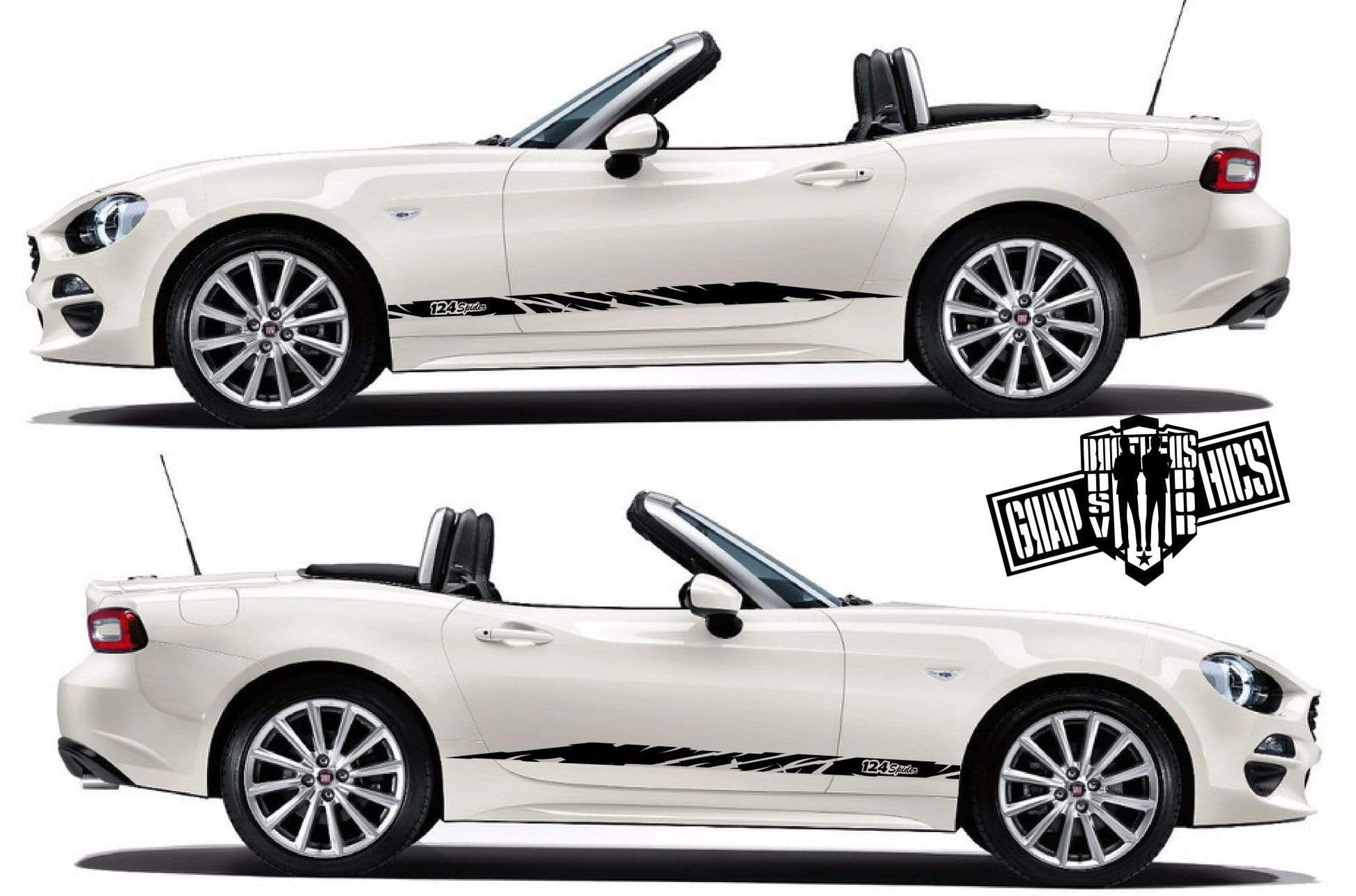 Pair decals Vinyl Stickers For Fiat Spider 124 stickers - Brothers-Graphics
