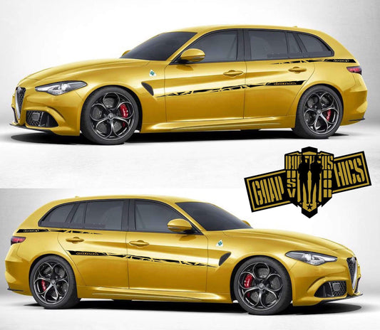 Pair Stripes for Alfa Romeo Giulia - Brothers-Graphics carbon-look
custom car decals,  
vinyl car graphics,  
car body stickers