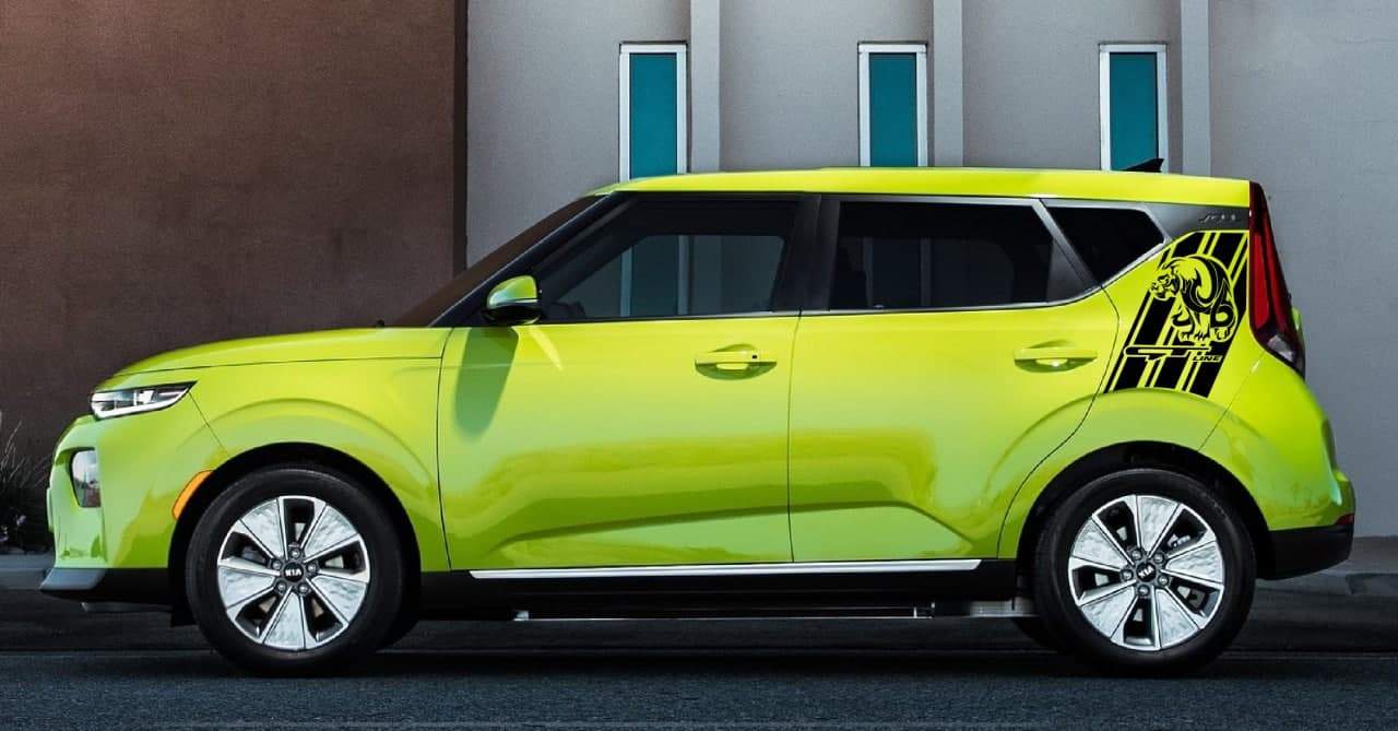 Vinyl Graphics Panter Design Decal Sticker Vinyl Side Racing Stripes Compatible with Kia Soul