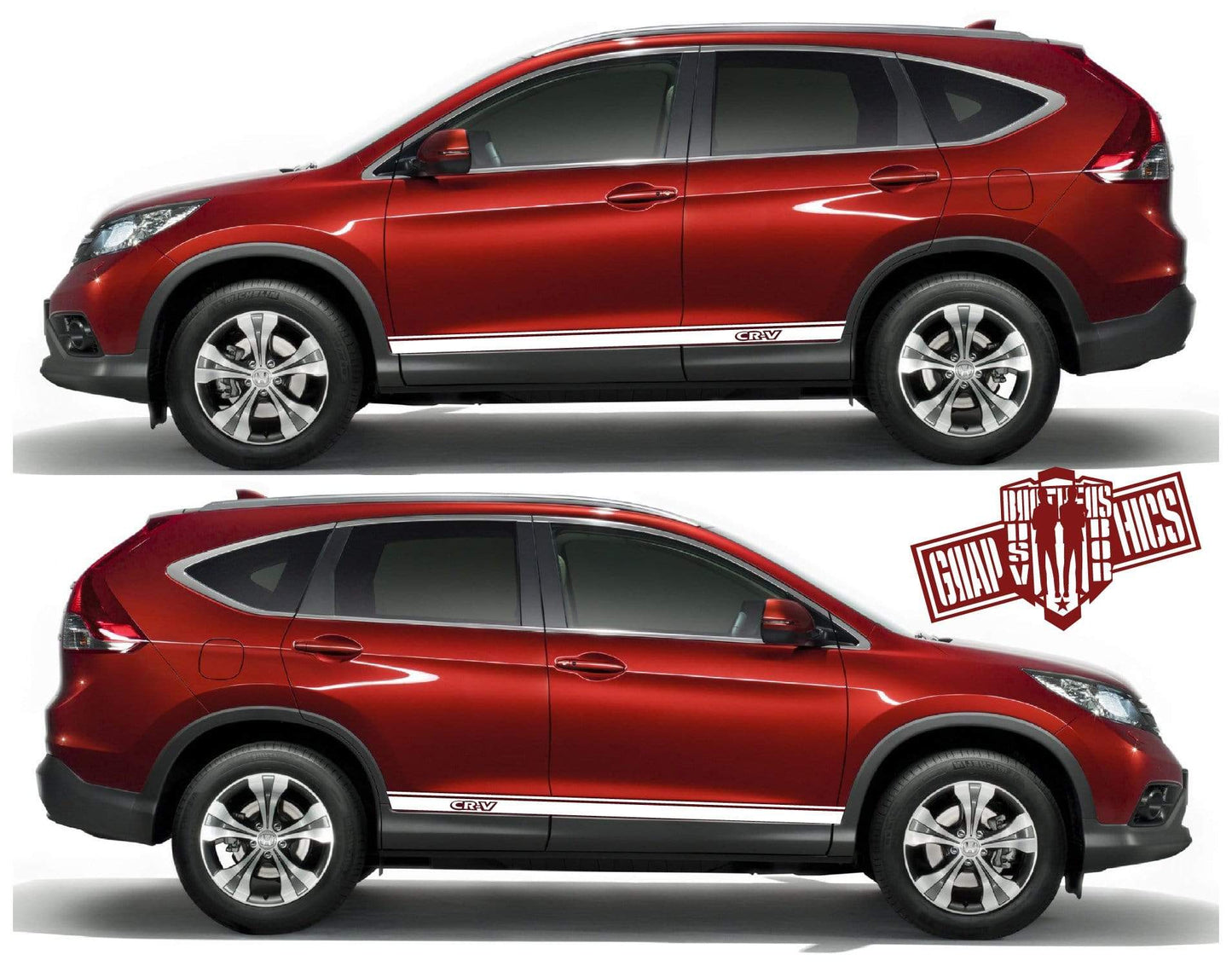 Racing Decal Sticker Side Door Stripe Stickers For Honda CR-V. - Brothers-Graphics