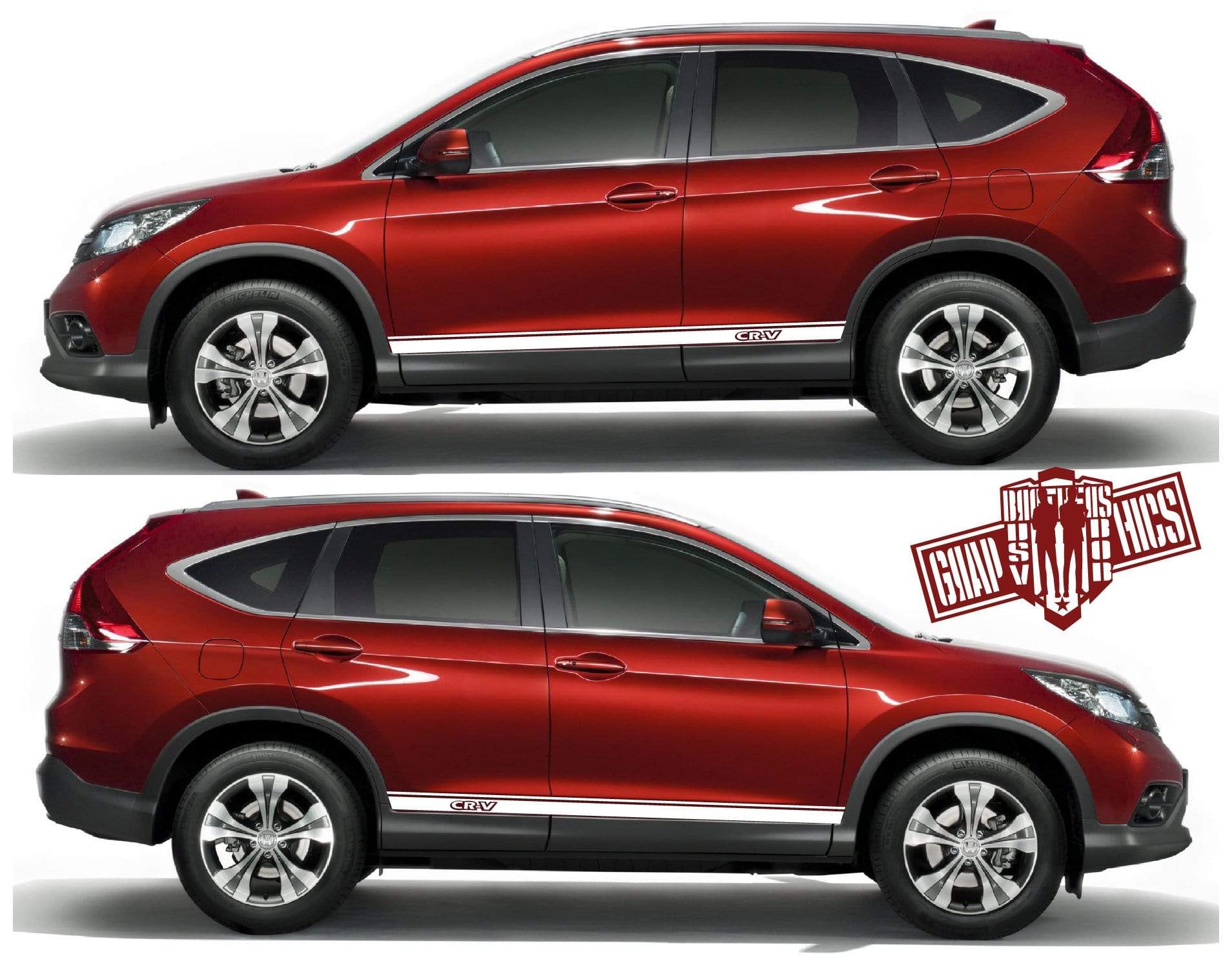 Racing Decal Sticker Side Door Stripe Stickers For Honda CR-V. - Brothers-Graphics