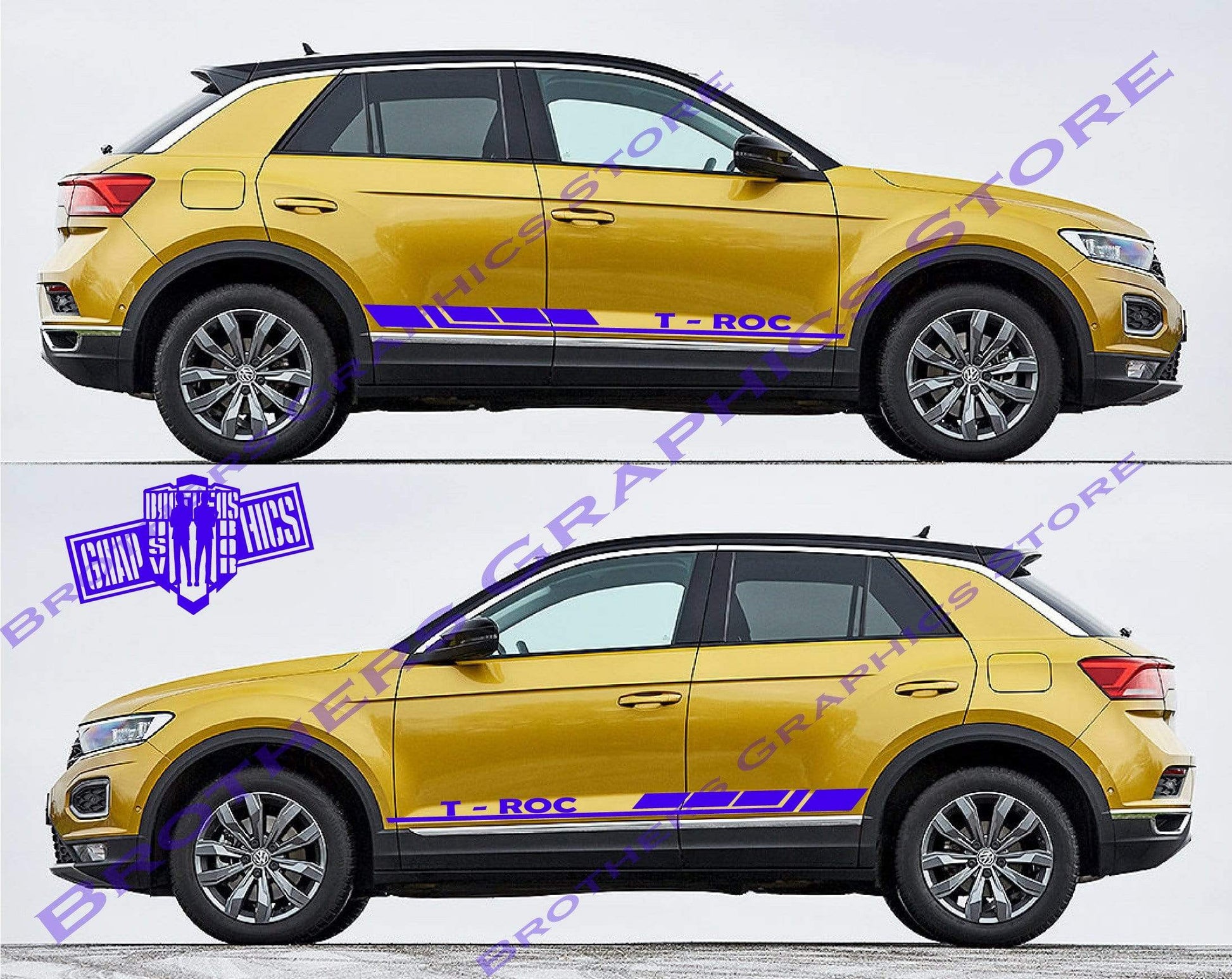 Racing Graphics Sticker Car Vinyl Stripes For VW T-ROC - Brothers-Graphics