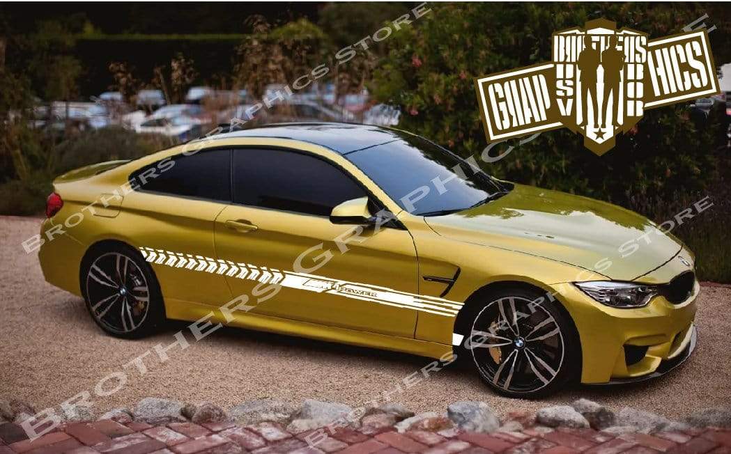 Racing Line Sticker Car Side Vinyl Stripe For BMW M4 - Brothers-Graphics