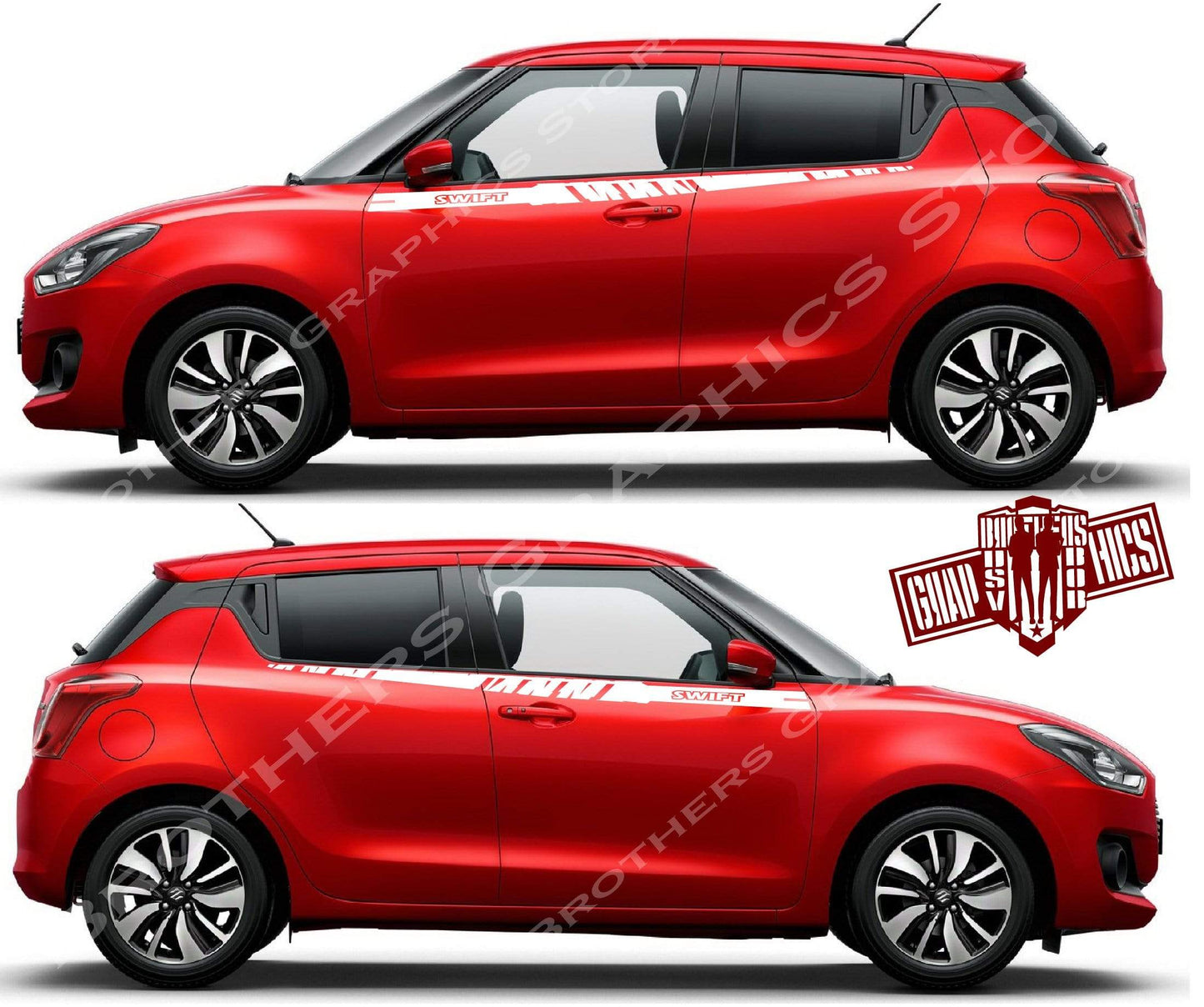 Racing Line Sticker Car Side Vinyl Stripe For Suzuki SWIFT - Brothers-Graphics