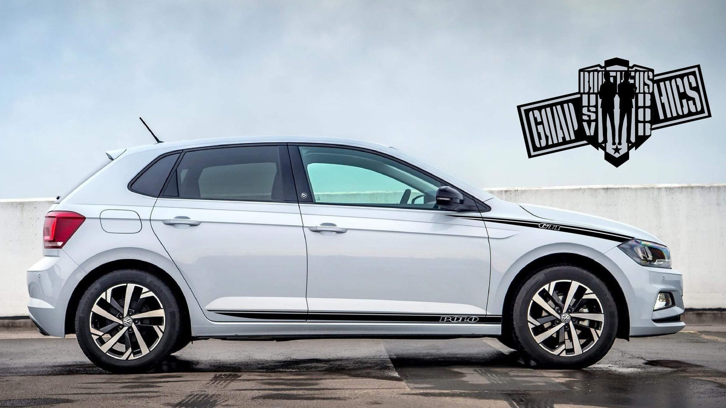 Racing Stripes Custom vinyl decals For vw Polo 1994-2021 - Brothers-Graphics