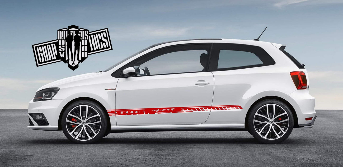 Racing Stripes Pair Decals For VW Polo - Brothers-Graphics