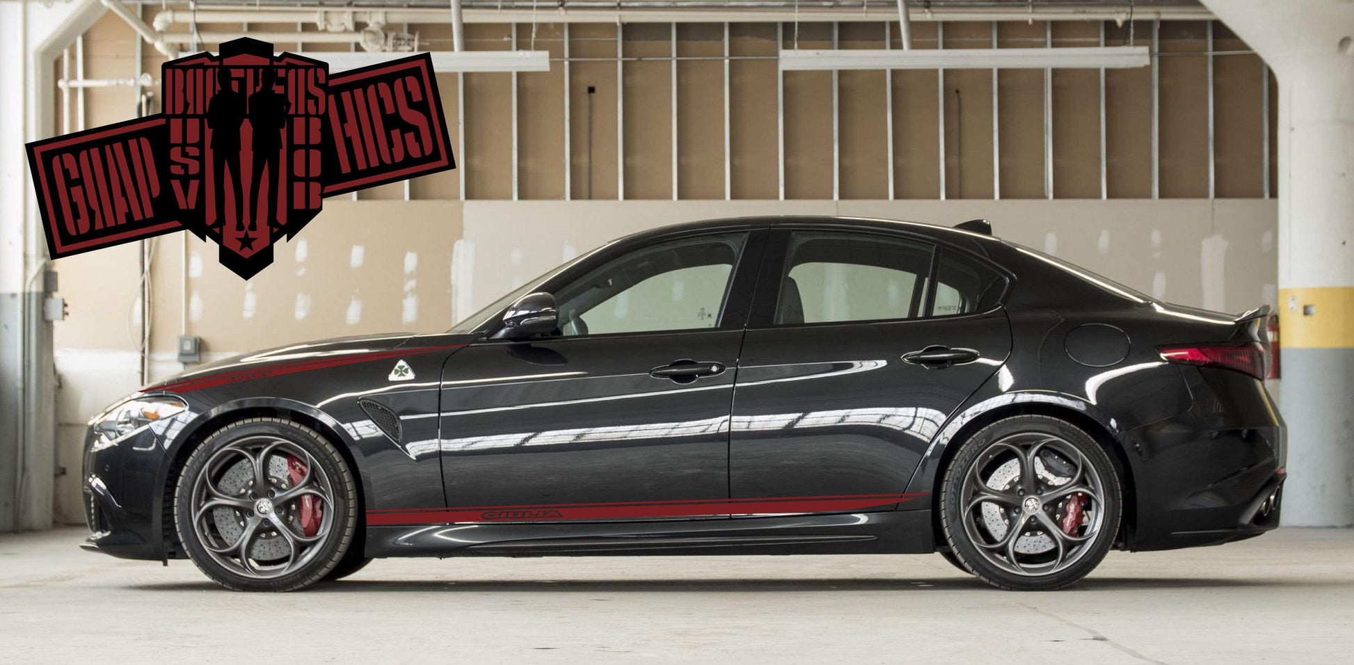 Racing Stripes Stickers For Alfa Romeo Giulia - Brothers-Graphics