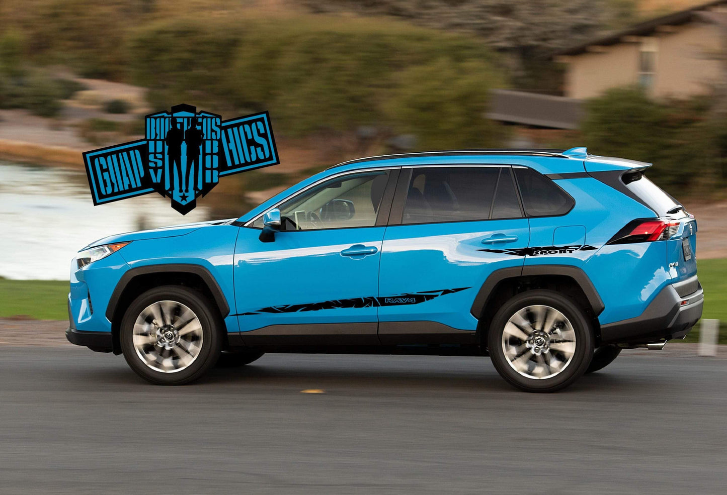 Racing Stripes Vinyl Decal For Toyota Rav4 decals - Brothers-Graphics