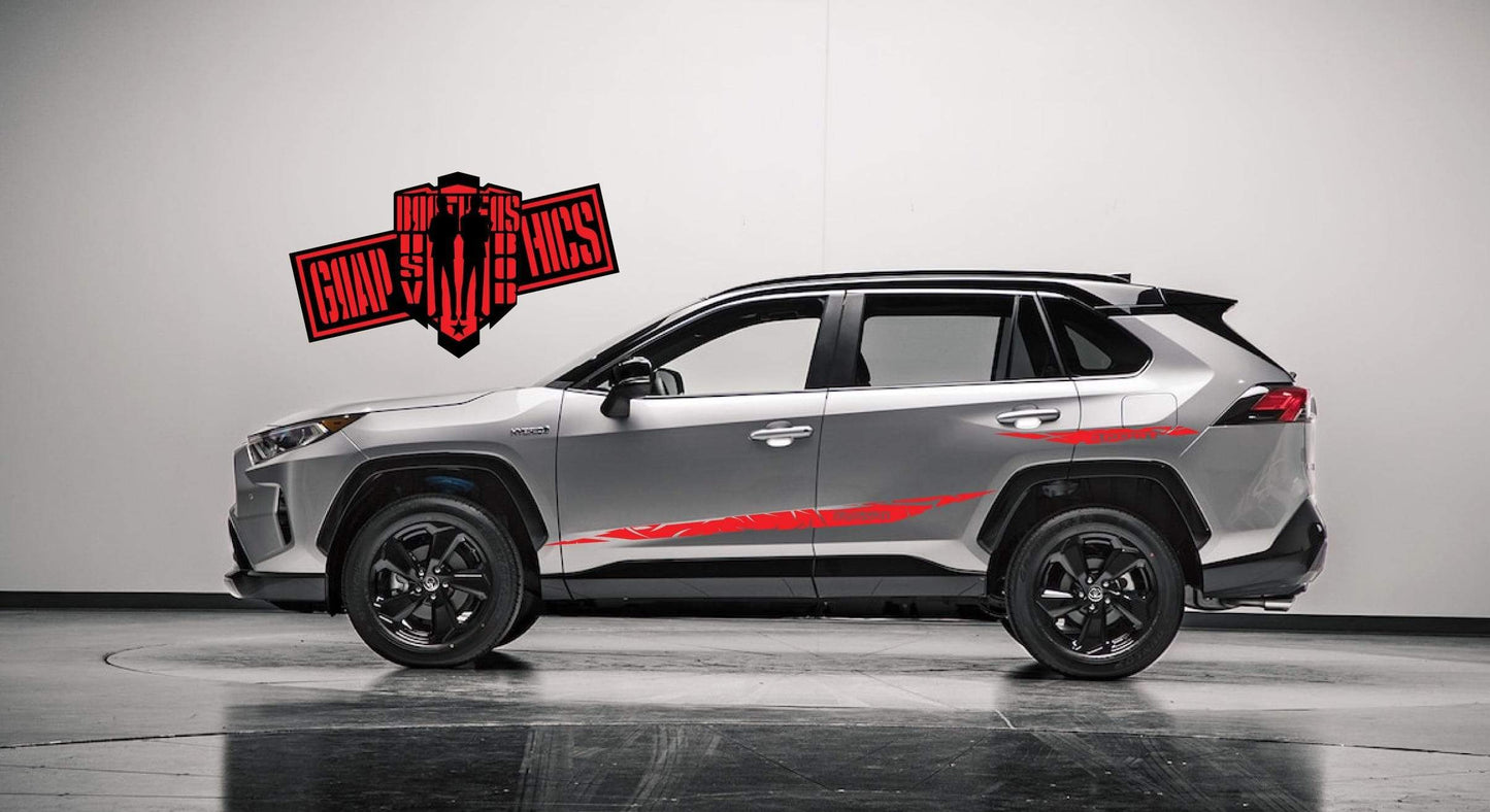 Racing Stripes Vinyl Decal For Toyota Rav4 decals - Brothers-Graphics