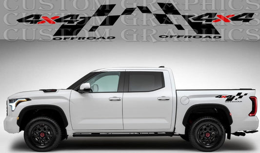 Vinyl Graphics Rear Finish line Design Vinyl Stripes Compatible With Toyota Tundra 2002-2022