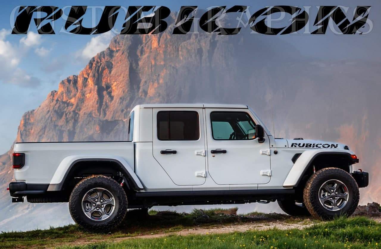 Vinyl Graphics Rubicon Design Graphic Stickers Compatible with Jeep Gladiator