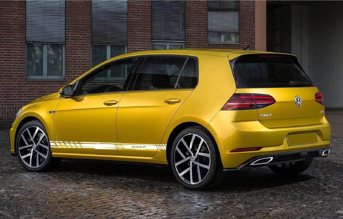 Set of Racing Side Stripes Decal Sticker Graphic Compatible with VW Golf