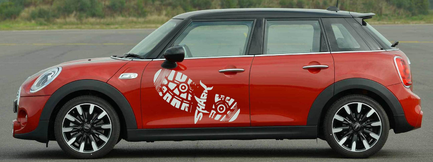 Vinyl Graphics Shark footprint graphic for car  | UNIVERSAL STICKERS Fit any Vehicle