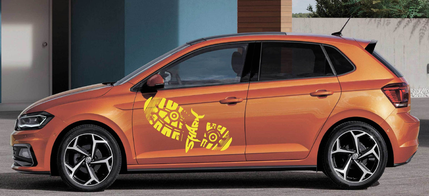 Vinyl Graphics Shark footprint graphic for car  | UNIVERSAL STICKERS Fit any Vehicle
