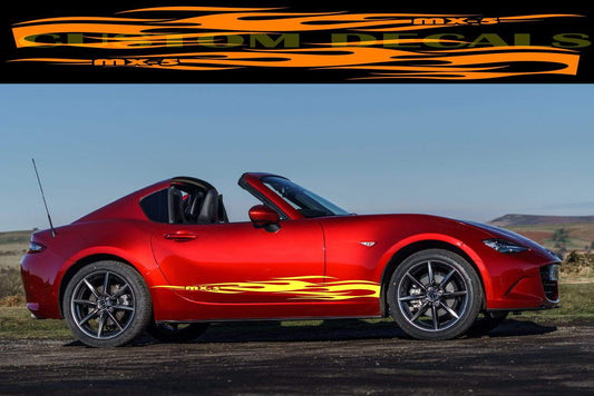 Premium Quality Stickers Compatible With Mazda MX-5 Miata Flame Design Easy Application
