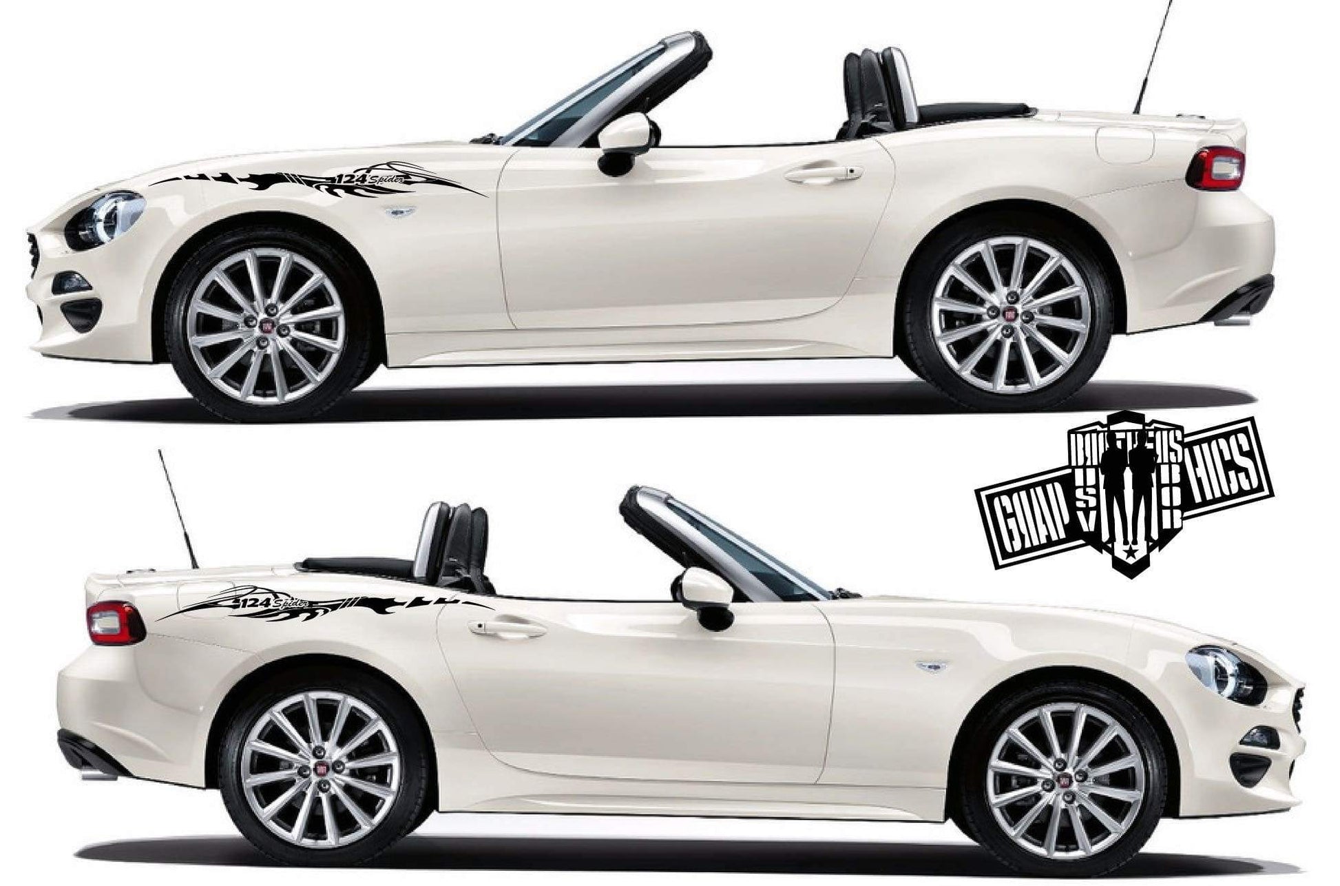 Side Door Vinyl Decal Stripes Kit Graphics Custom for Fiat Spider 124 - Brothers-Graphics