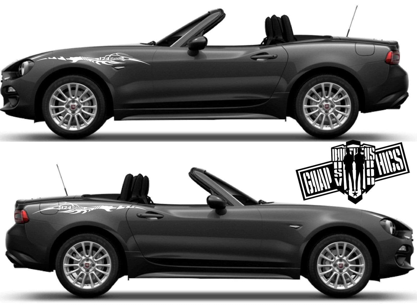 Side Door Vinyl Decal Stripes Kit Graphics Custom for Fiat Spider 124 - Brothers-Graphics