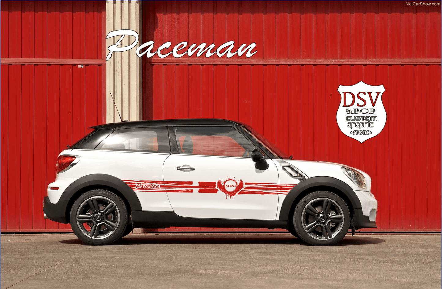 Side Stripe Decal Graphic Sticker Compatible with Mini Cooper, Clubman, John Cooper, Countryman