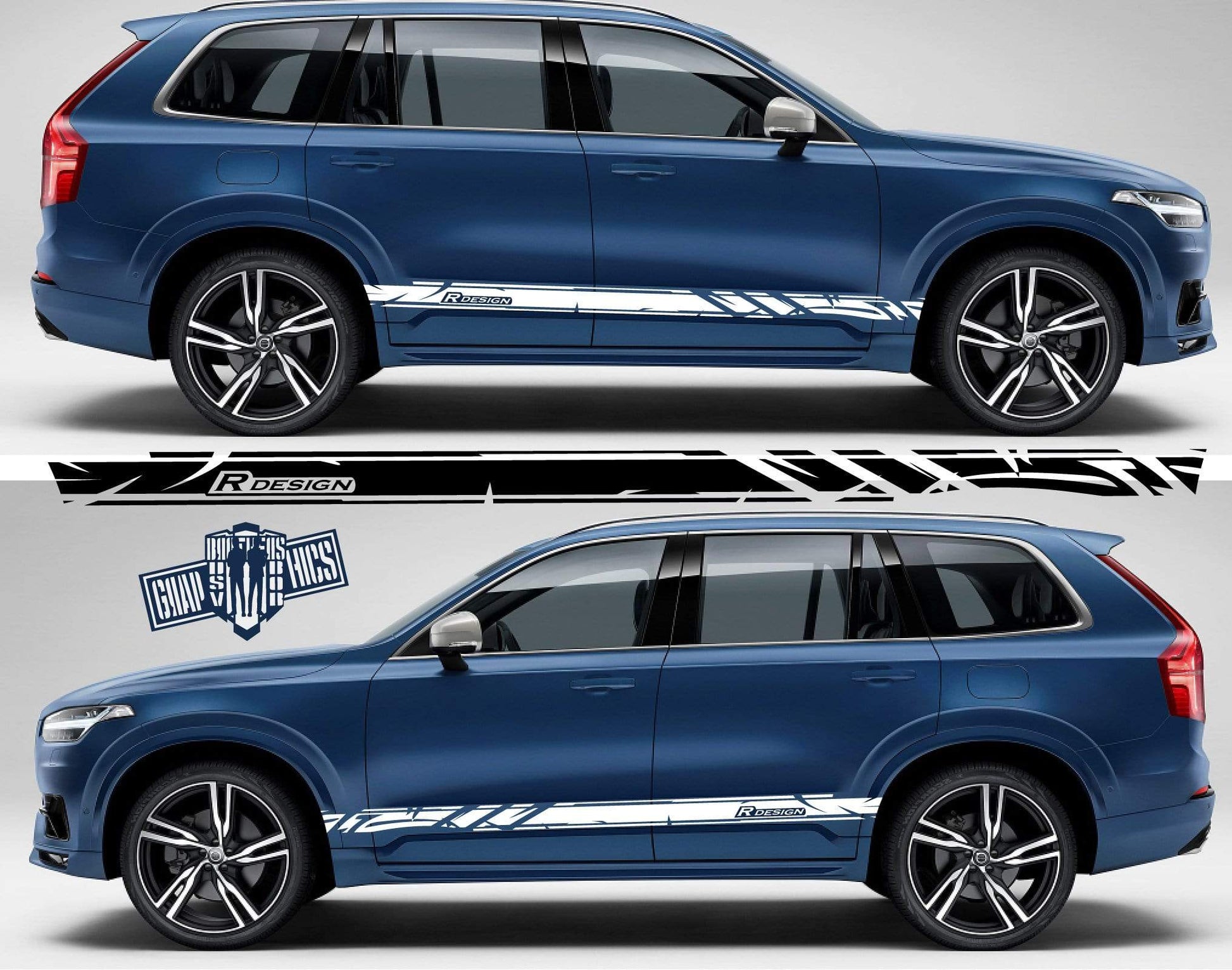 Premium Vinyl Stickers Compatible With Volvo XC90 New Style Design