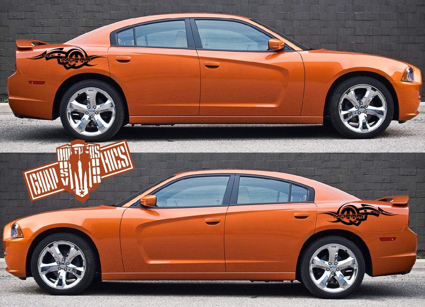 Side Vinyl Decal Side Sticker Dodge Charger - Brothers-Graphics