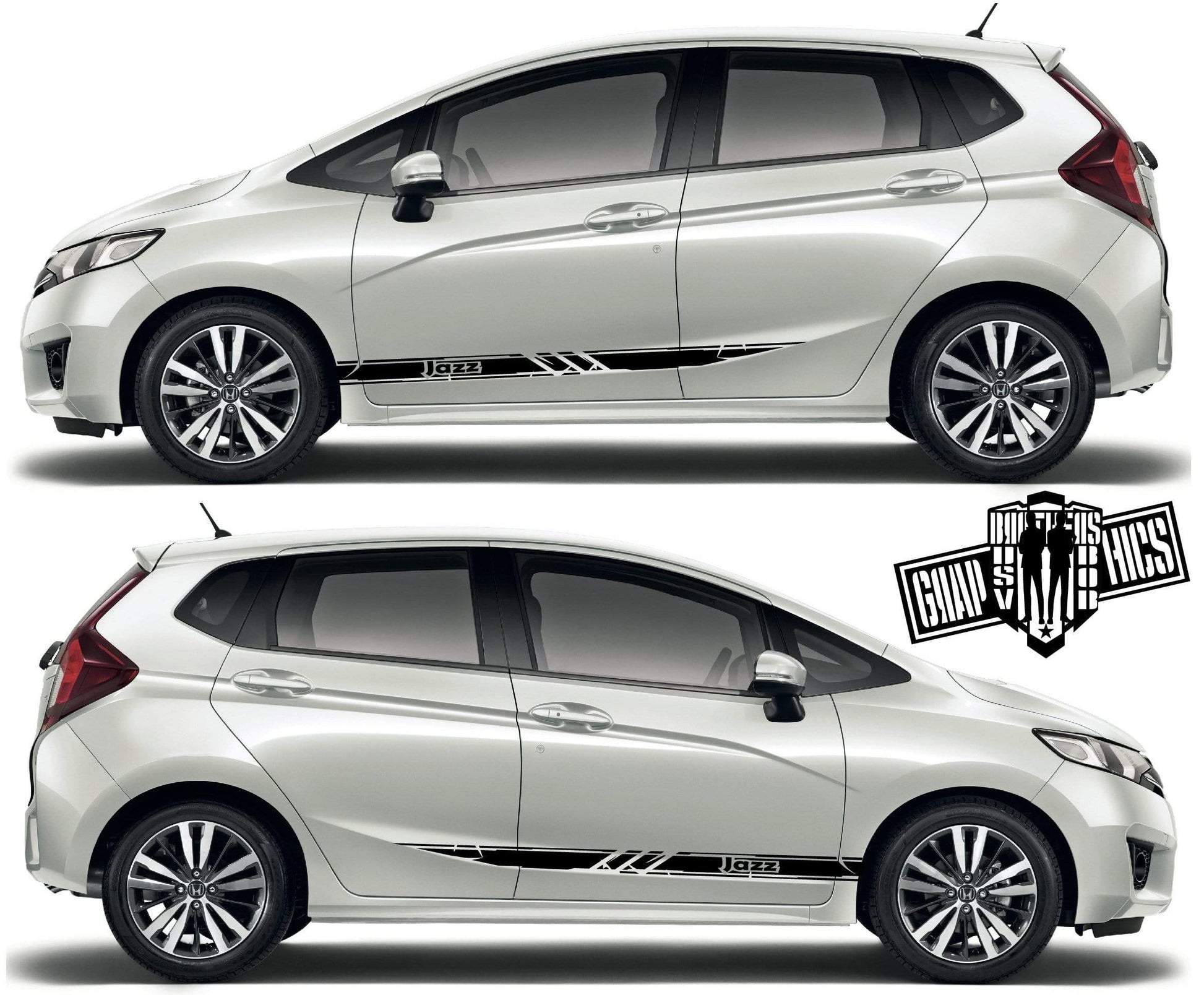 Side Vinyl Door Decal Racing Stripe stickers for Honda Jazz - Brothers-Graphics