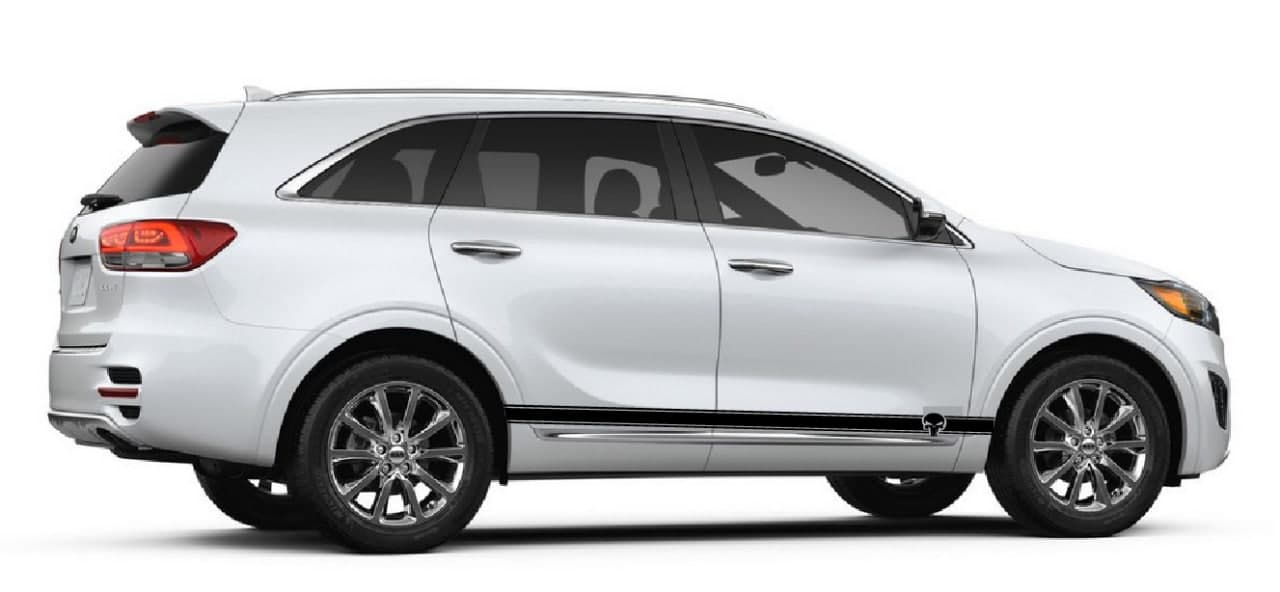 Vinyl Graphics Skull Design Decal Sticker Vinyl Side Racing Stripes Compatible with Kia Sorento