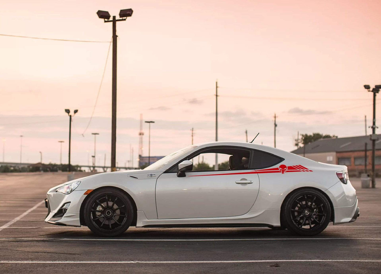 Premium Vinyl Stickers Compatible with Subaru BRZ Skull Logo Line Design BFF